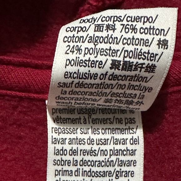 233 PINK Victoria's Secret |EUC Women's Red and White Cropped Hoodie (size XS/S) - Picture 11 of 15